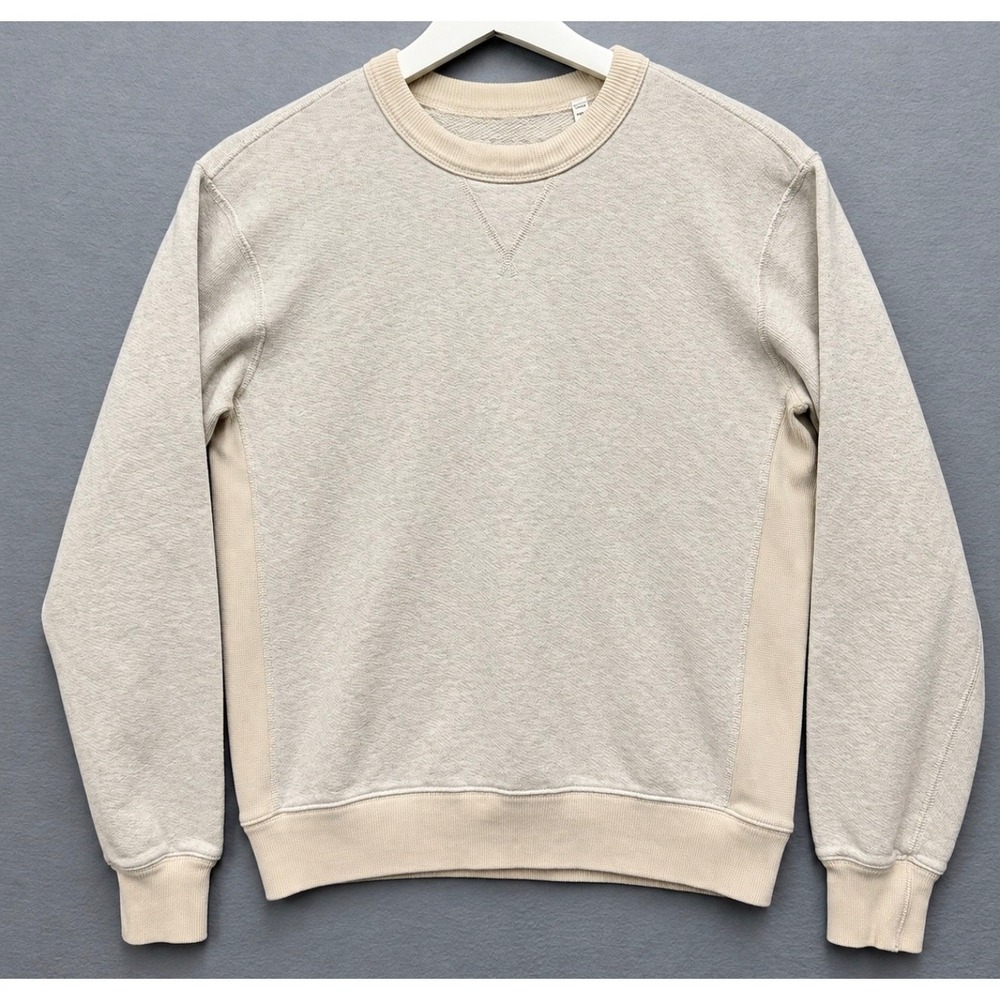 Buck Mason Interloop Sweatshirt Oatmeal Cream Cotton French Terry Small BM15025